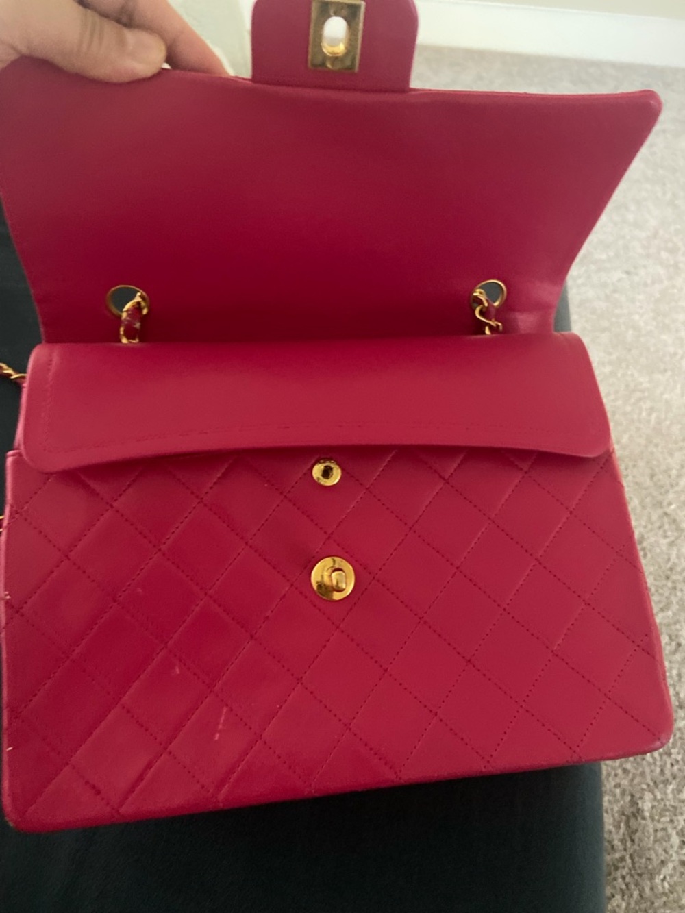 CHANEL Hot Pink Quilted Shoulder Bag with Chain Strap - Picture 7 of 13